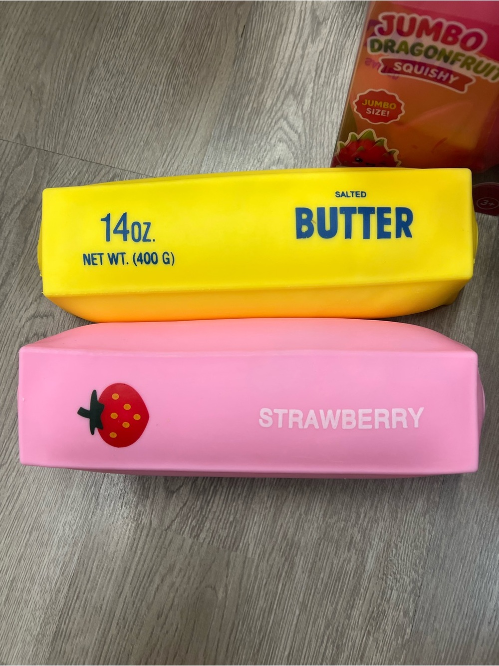Kids Strawberry & Butter Squishy Pencil Case - Pink and Yellow